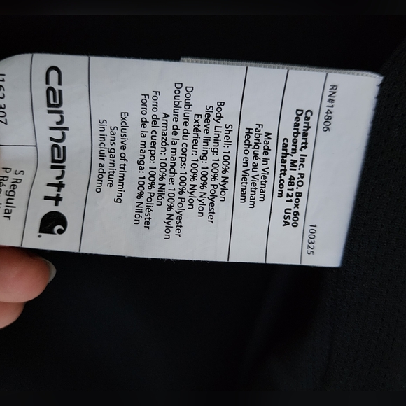 Carhartt Storm Defender Waterproof Hooded Jacket - Green (Men’s Small) - Picture 3 of 5